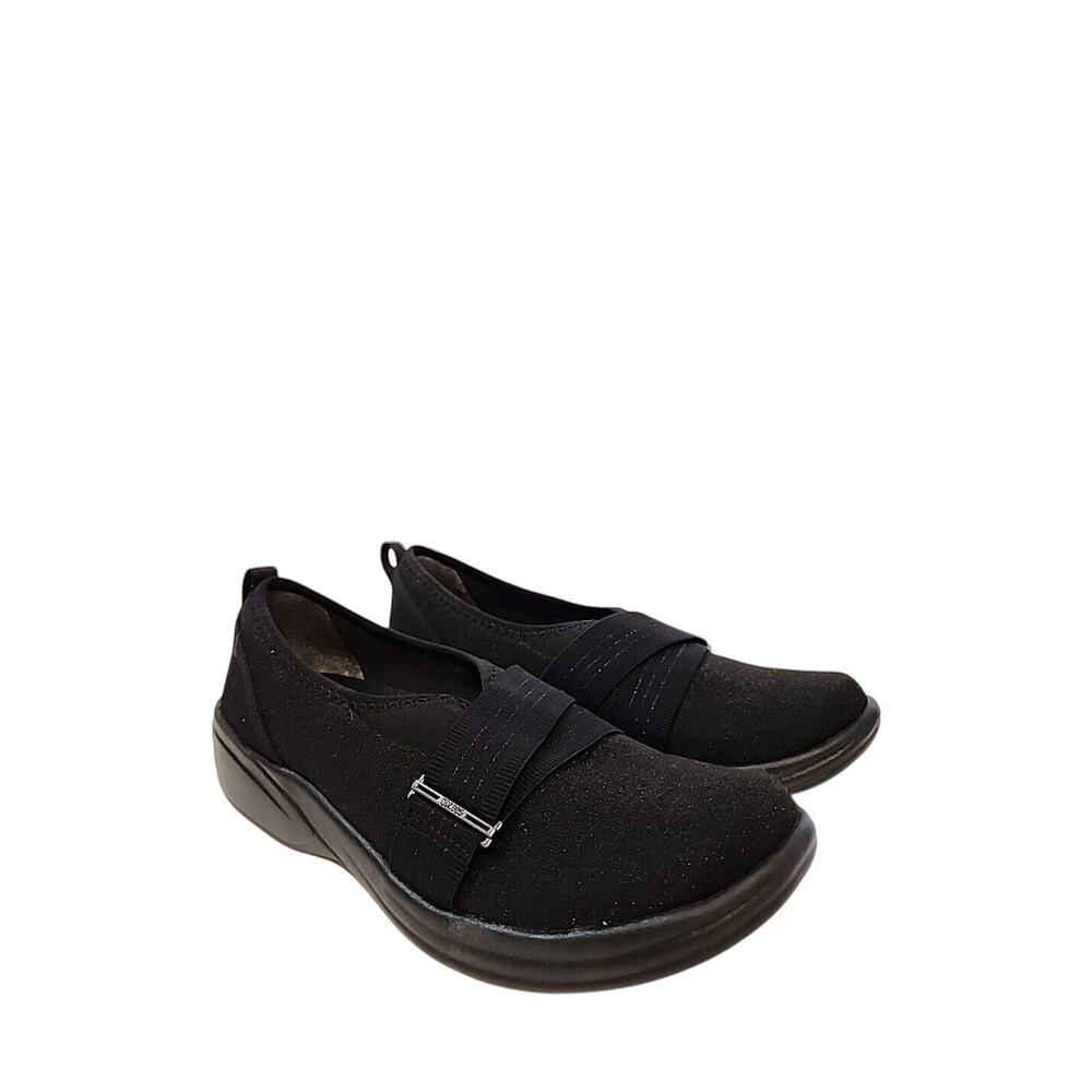 BZees Shoes Womens 8.5 M Niche III Slip On Sneakers Comfort Black Fabric Low Top